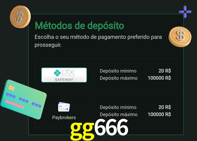 O cassino gg666 oferece uma grande variedade de métodos de pagamento